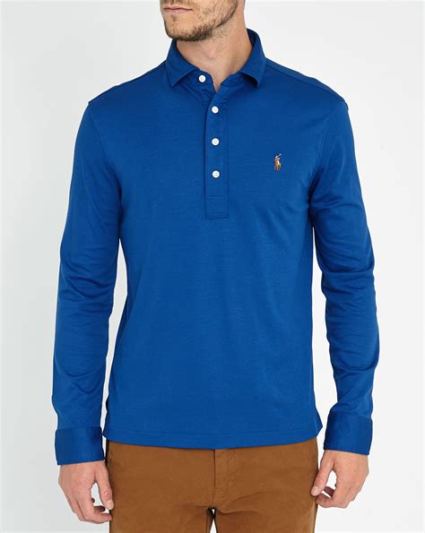 Navy Cotton Jersey Polo Shirt 